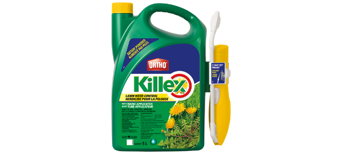 bottle of Ortho Killex weed control for weeds in the lawn
